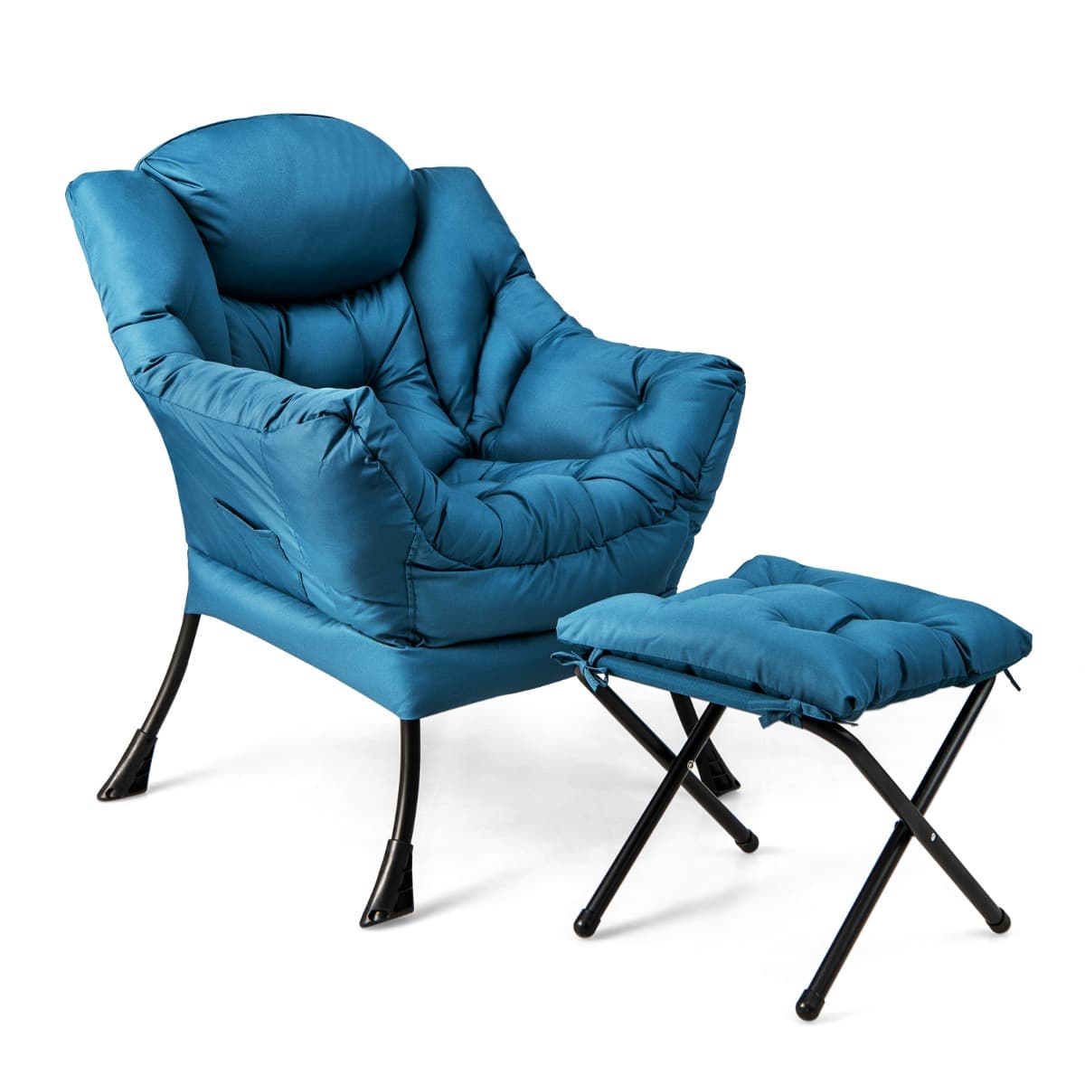 Fauteuil Paresseux avec Ottoman Fauteuil Moderne de Loisirs pour la Lecture avec Oreiller Accoudoirs