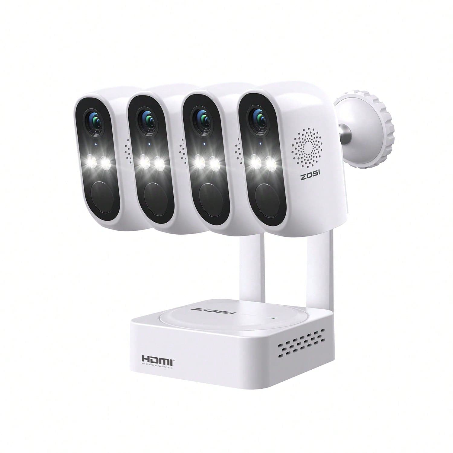 ZOSI C1 Pro 8CH 2K 3MP NVR Kit Caméra de Surveillance WiFi Extérieure avec Batterie Rechargeable, Alarme Via Spotlight et Sirène, Audio