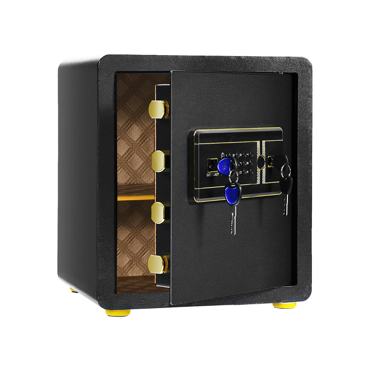 CostwayCoffre-fort de Sécurité Électronique 36 x 31 x 41 CM 46 L Système d'Alarme Clavier Numérique 4 Clés
