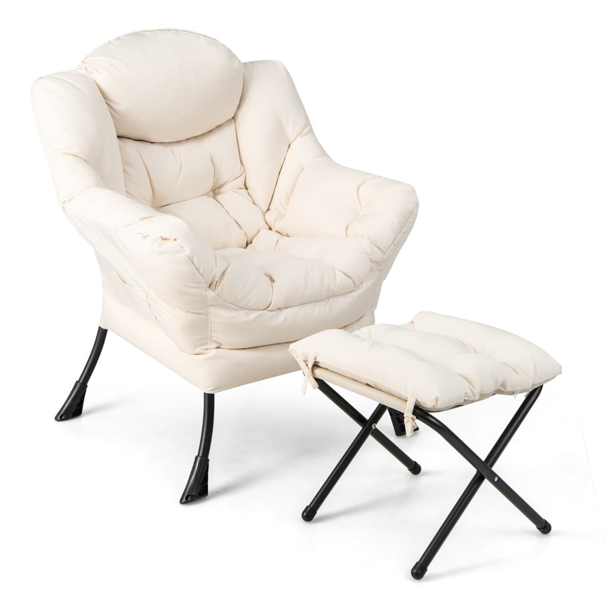Fauteuil Paresseux avec Ottoman Fauteuil Moderne de Loisirs pour la Lecture avec Oreiller Accoudoirs