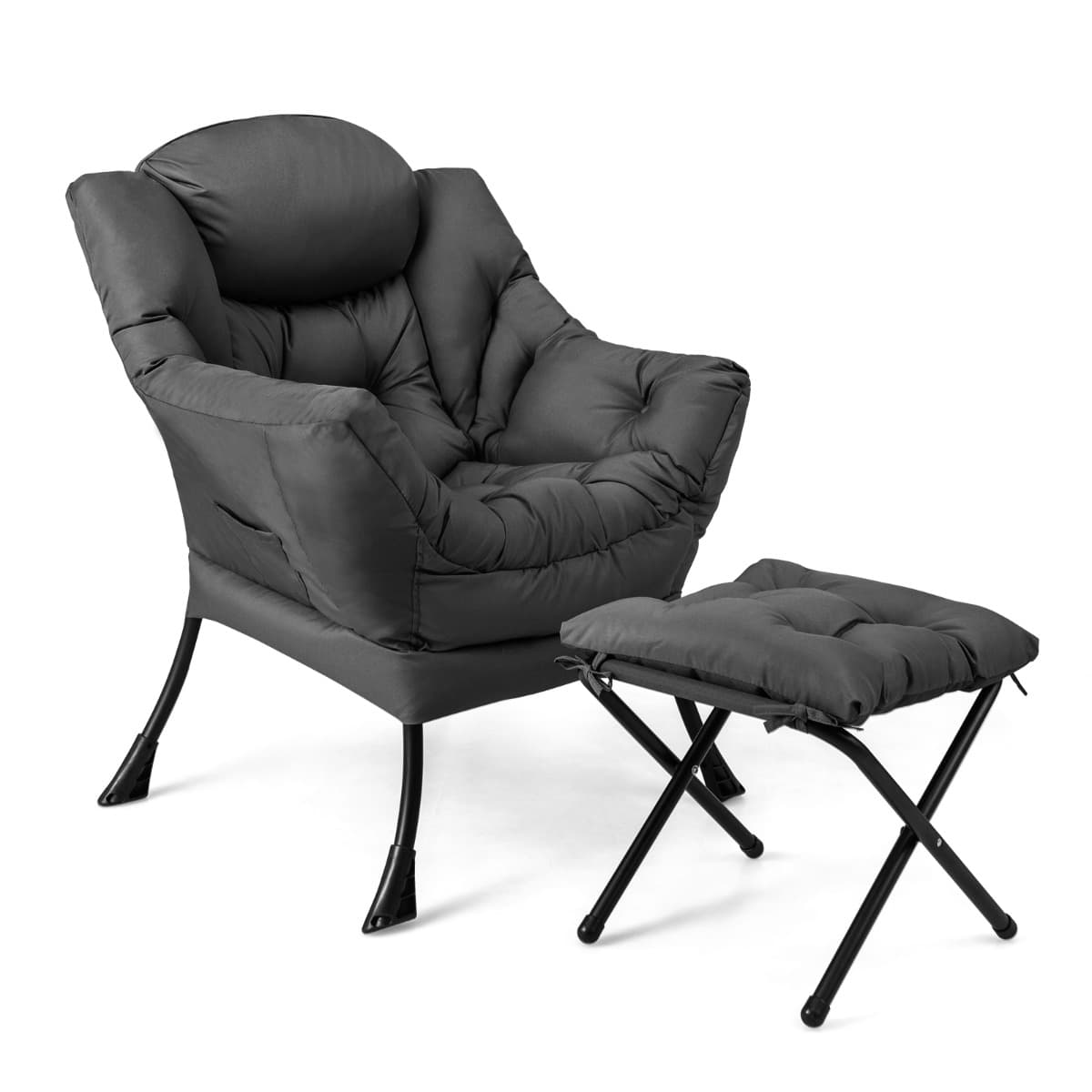 Fauteuil Paresseux avec Ottoman Fauteuil Moderne de Loisirs pour la Lecture avec Oreiller Accoudoirs
